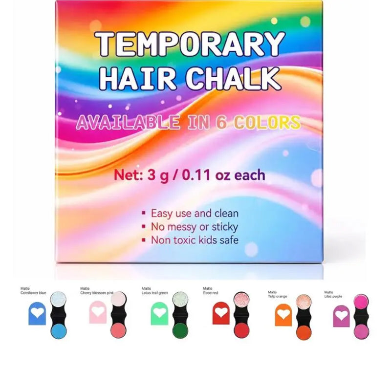 ❤️‍🔥Early Christmas Sale-50% OFF🎁Temporary Hair Chalk – 12 Wash-Out Colours 🌈 | No Bleach, No Stain | UK-Family Approved ✅