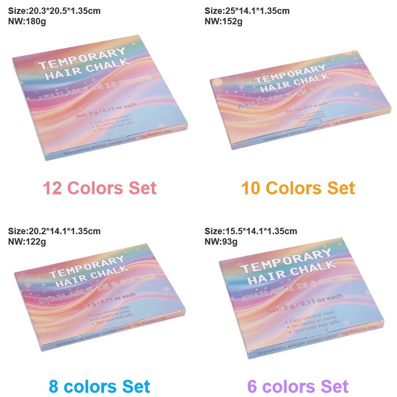 ❤️‍🔥Early Christmas Sale-50% OFF🎁Temporary Hair Chalk – 12 Wash-Out Colours 🌈 | No Bleach, No Stain | UK-Family Approved ✅