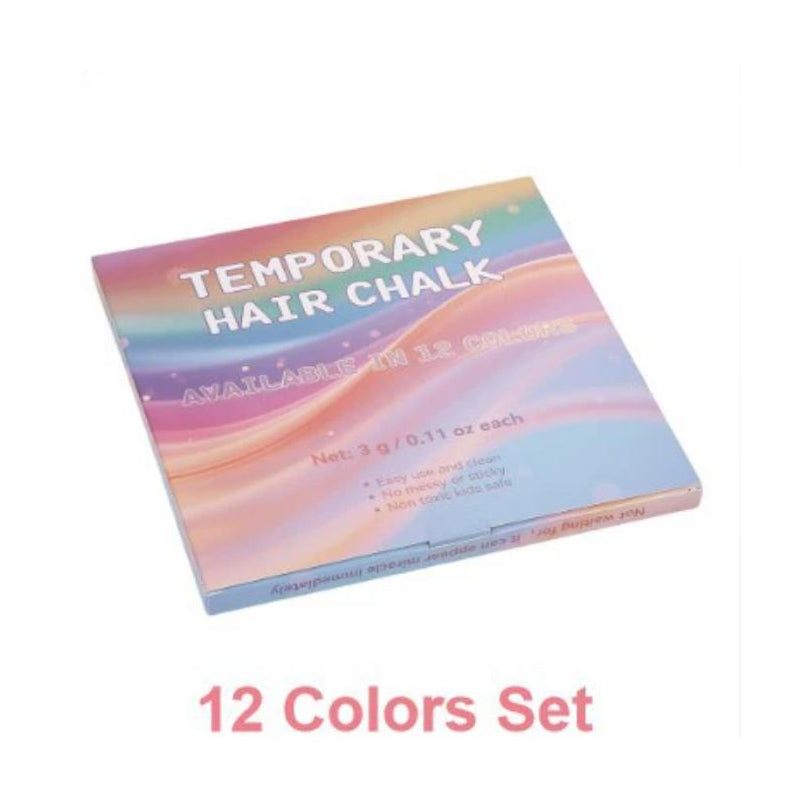 ❤️‍🔥Early Christmas Sale-50% OFF🎁Temporary Hair Chalk – 12 Wash-Out Colours 🌈 | No Bleach, No Stain | UK-Family Approved ✅