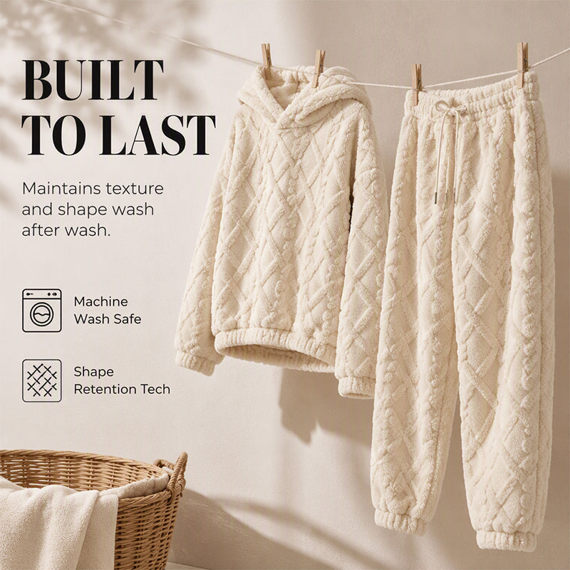 ✨Embossed Geometric Plush Set – Timeless Comfort & Effortless Style For Every Occasion