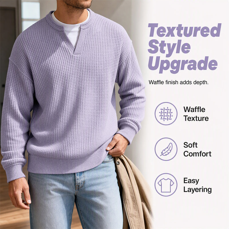 🔥LAST DAY SALE 60% OFF !!📣Layered Comfort Waffle Tee