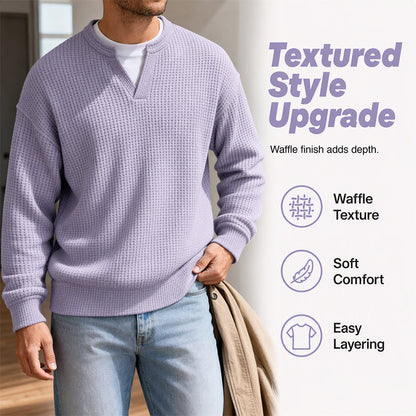 🔥LAST DAY SALE 60% OFF !!📣Layered Comfort Waffle Tee