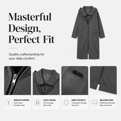 💞Limited-Time Offer-50% OFF❤️‍🔥Women's Hooded Mid-Length Jacket with 2 Zippers