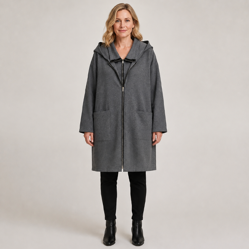 💞Limited-Time Offer-50% OFF❤️‍🔥Women's Hooded Mid-Length Jacket with 2 Zippers