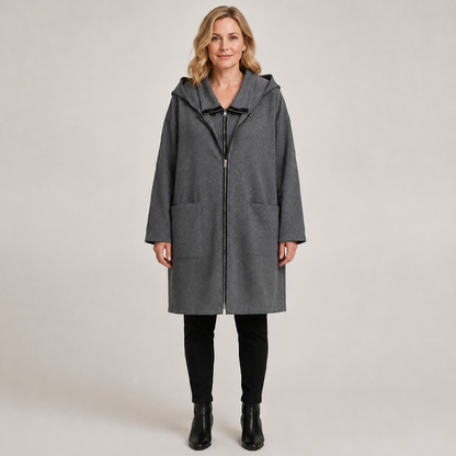 💞Limited-Time Offer-50% OFF❤️‍🔥Women's Hooded Mid-Length Jacket with 2 Zippers