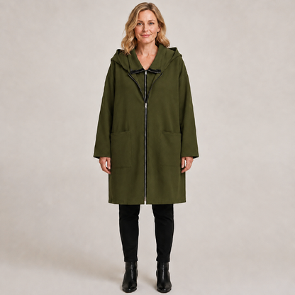 💞Limited-Time Offer-50% OFF❤️‍🔥Women's Hooded Mid-Length Jacket with 2 Zippers