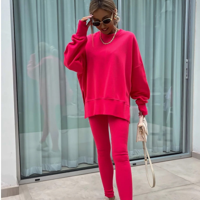 🔥LAST DAY-50% OFF🌺Women's Long Sleeve Printed Sweatshirt and Leggings 2-piece Set