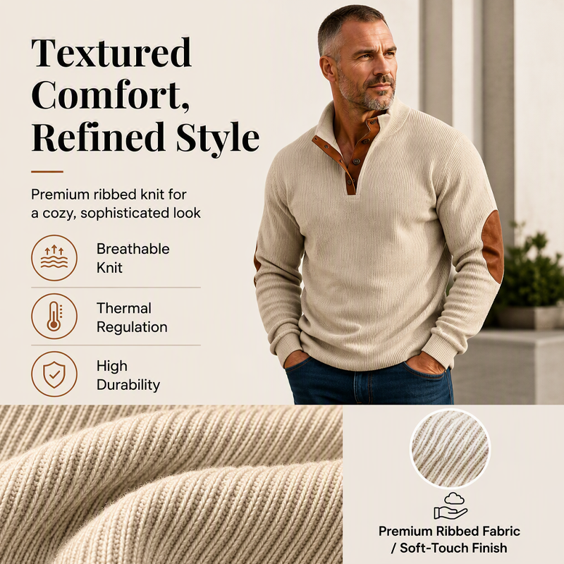 🏆Limited Time 50% Off! 🩶Men's Corduroy Stand Collar Sweatshirt