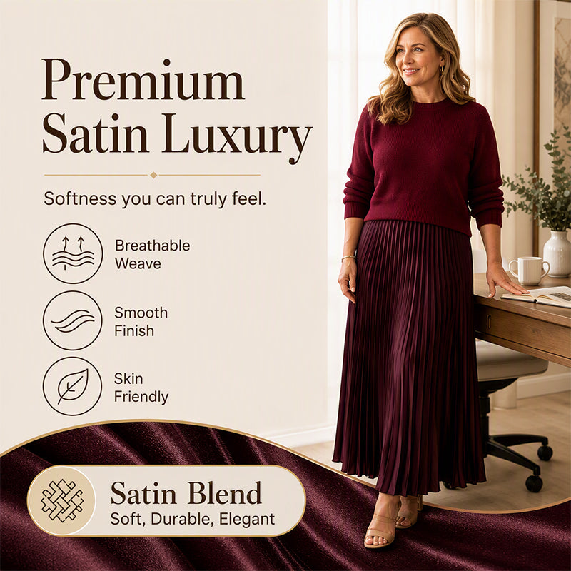 🌸LAST DAY-50% OFF!!💃Effortless Elegance | Women's Pleated Round-Neck Maxi Dress