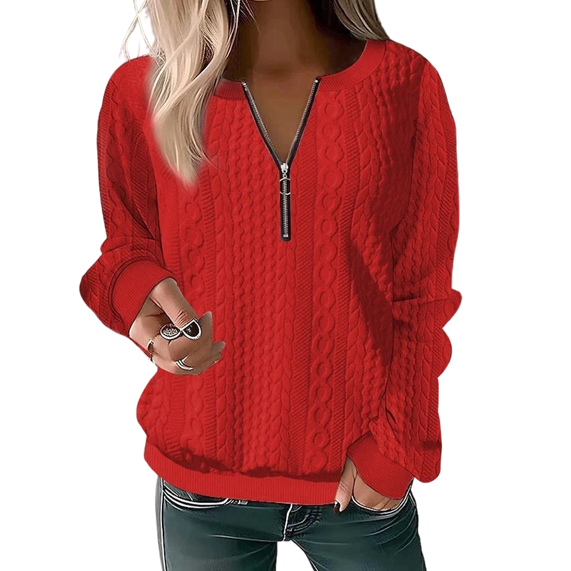 ⏳Limited Time 50% Off!🎉Women’s Half-Zip Cable Knit Sweatshirt