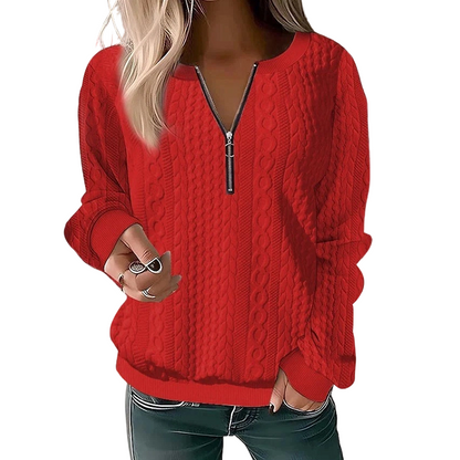 ⏳Limited Time 50% Off!🎉Women’s Half-Zip Cable Knit Sweatshirt