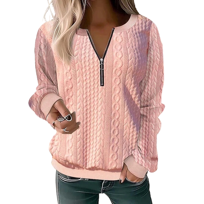 ⏳Limited Time 50% Off!🎉Women’s Half-Zip Cable Knit Sweatshirt