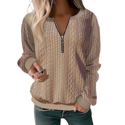 ⏳Limited Time 50% Off!🎉Women’s Half-Zip Cable Knit Sweatshirt