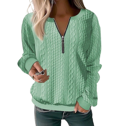 ⏳Limited Time 50% Off!🎉Women’s Half-Zip Cable Knit Sweatshirt