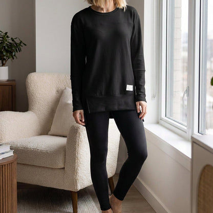 Women's Split Long Sleeve Top & Pants Set
