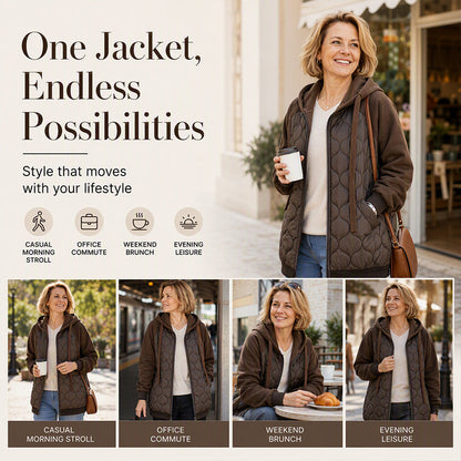 Women's Quilted Hooded Spliced Jacket