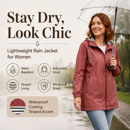 ⏳LAST DAY SALE £19.99!!💥Women's Outdoor Waterproof Hooded Jacket🌧🧥