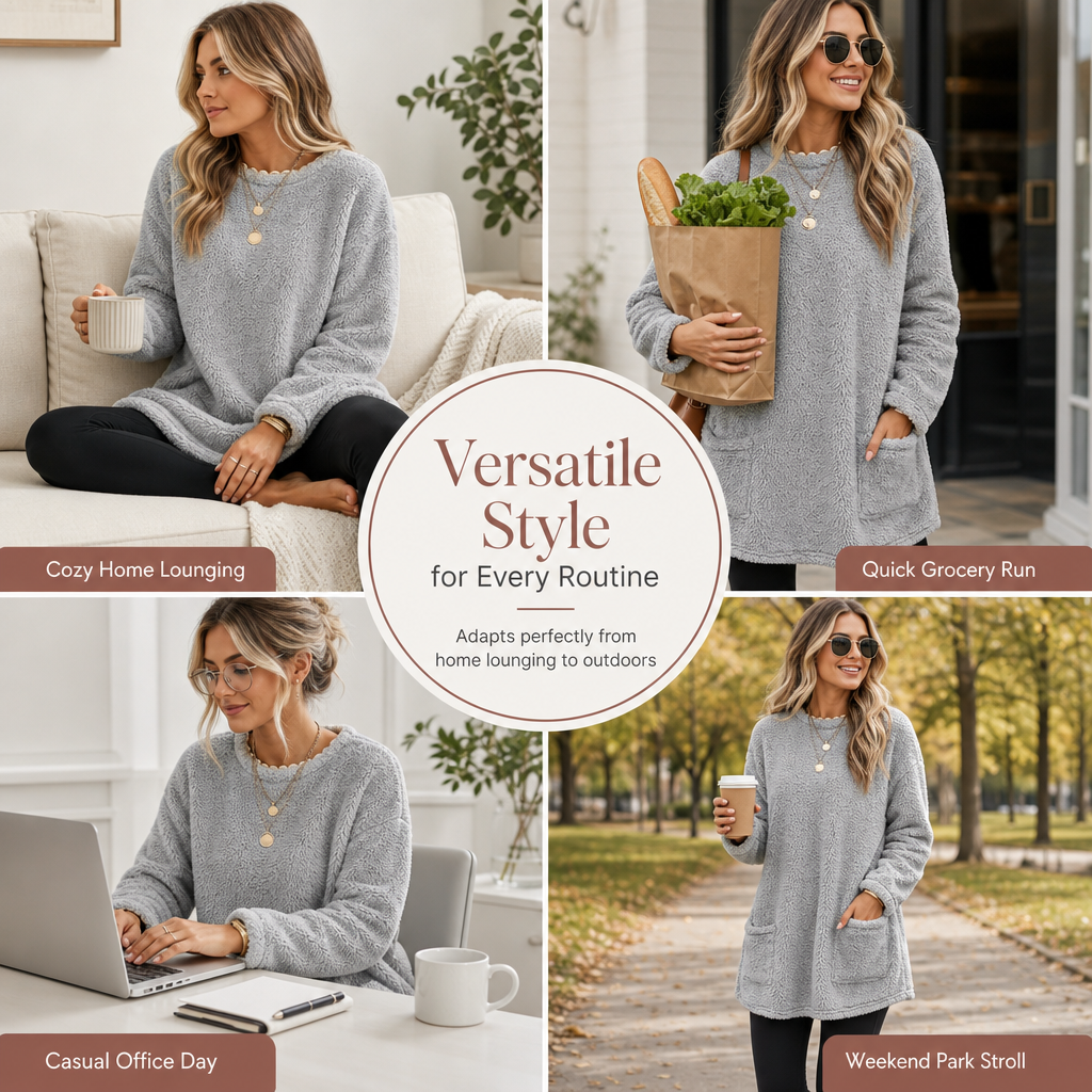 🍂50% OFF☁️Women's Warm Crew Neck Long Sleeve Top
