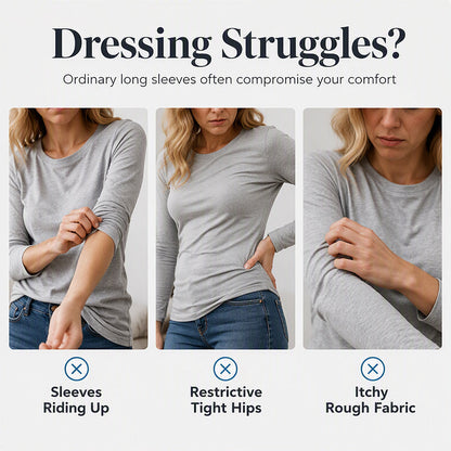 ✨Best Seller-50% OFF💐Women's Casual Crewneck Long Sleeve Top With Thumb Holes and Curved Hem
