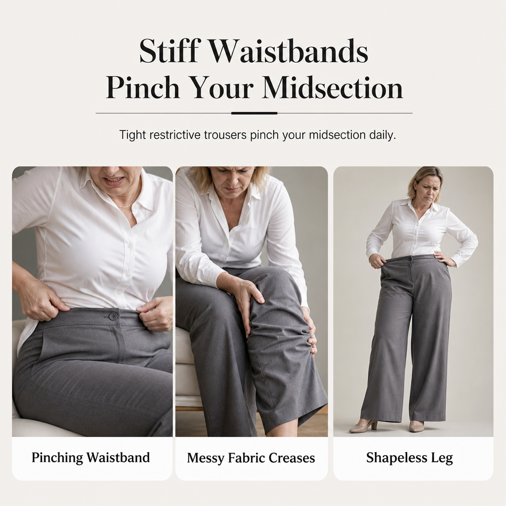 ⏳LAST DAY SALE ONLY ￡16.99!!👖 Women's Casual High Waisted Wide Leg Tailored Pants with Flowy Drape