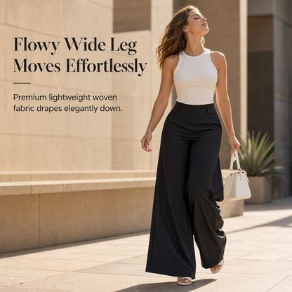 ⏳LAST DAY SALE ONLY ￡16.99!!👖 Women's Casual High Waisted Wide Leg Tailored Pants with Flowy Drape