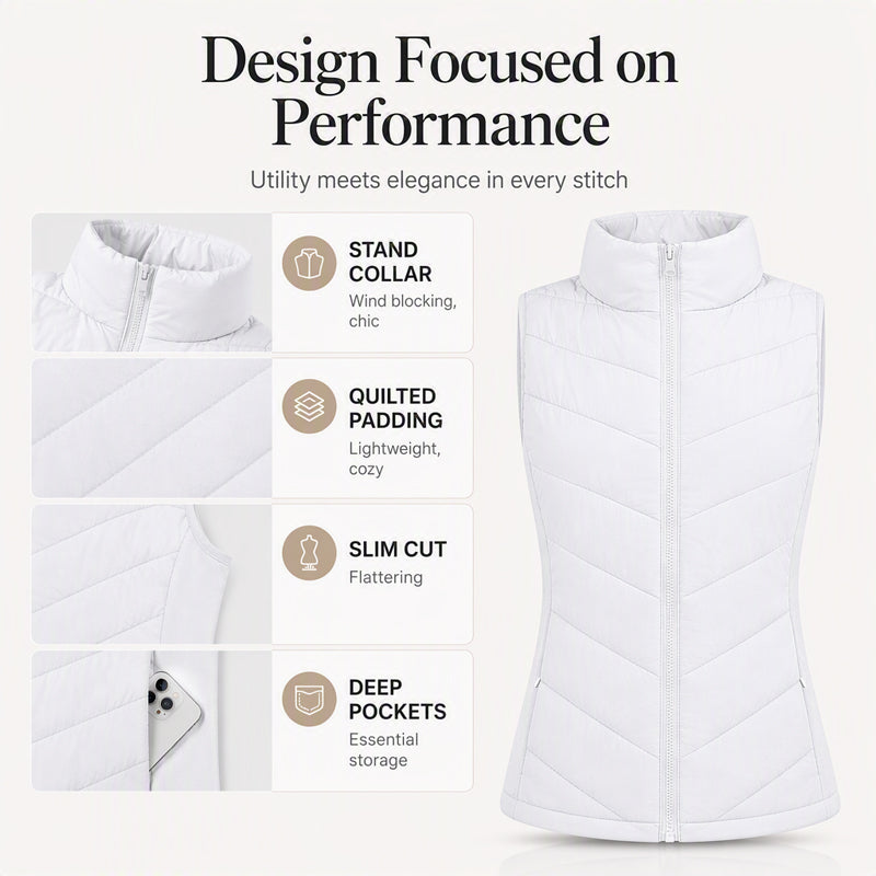 💫Hot Sale-50% OFF💖Women's Quilted Stand Collar Puffer Vest