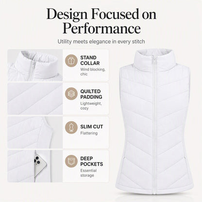 💫Hot Sale-50% OFF💖Women's Quilted Stand Collar Puffer Vest