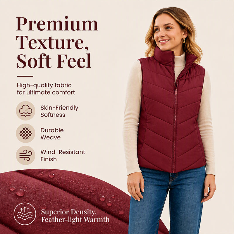 💫Hot Sale-50% OFF💖Women's Quilted Stand Collar Puffer Vest
