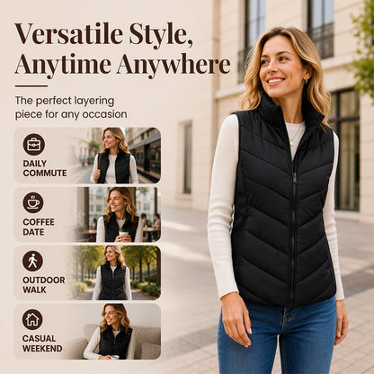 💫Hot Sale-50% OFF💖Women's Quilted Stand Collar Puffer Vest