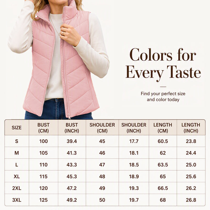 💫Hot Sale-50% OFF💖Women's Quilted Stand Collar Puffer Vest