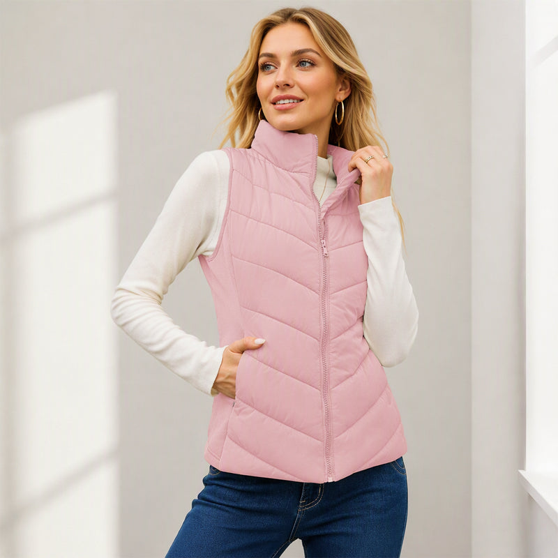 💫Hot Sale-50% OFF💖Women's Quilted Stand Collar Puffer Vest