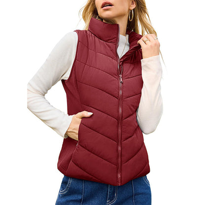 💫Hot Sale-50% OFF💖Women's Quilted Stand Collar Puffer Vest
