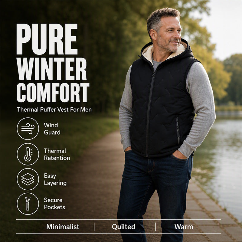 Men's Winter Warm Hooded Vest