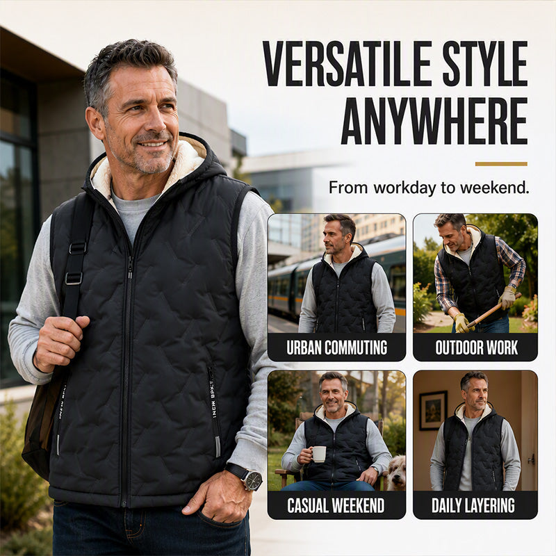 Men's Winter Warm Hooded Vest