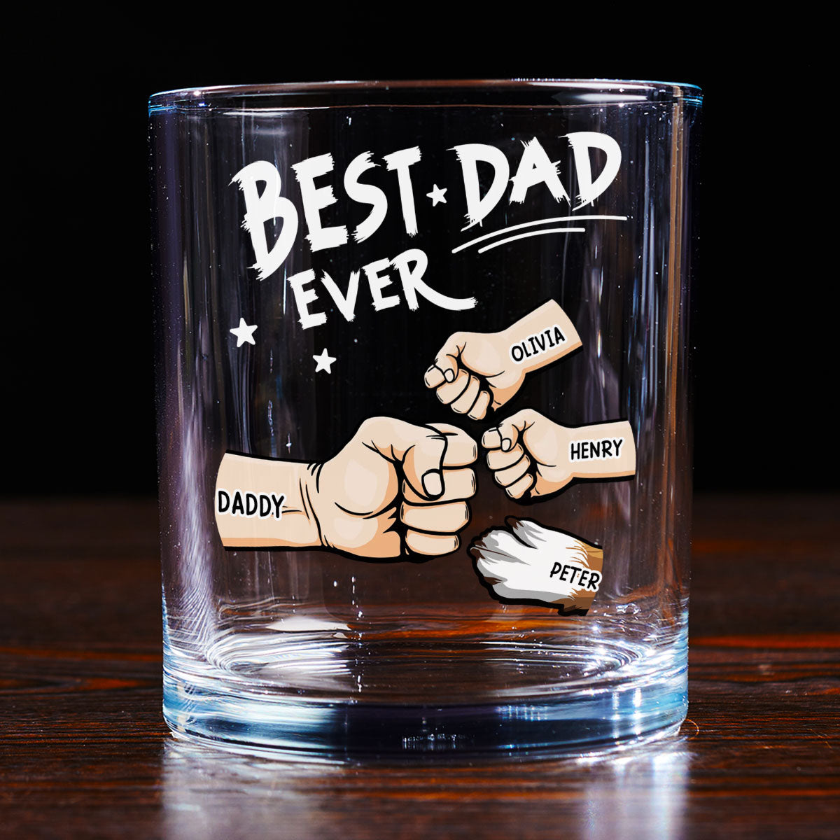 Best Dad - Personalized Whiskey Glass
