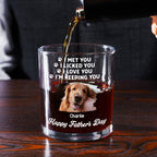 Retro Dog Sleeping Lick You Photo - Personalized Whiskey Glass