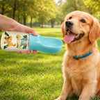 Wagging Tail Happy Trail - Personalized Pet Water Bottle With Drinking Feeder