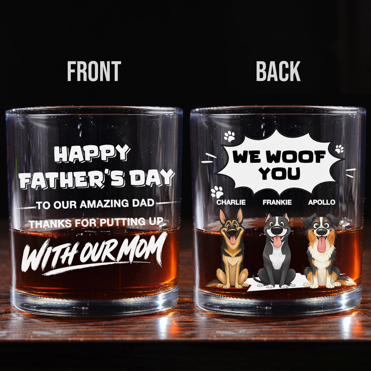 Dog Dad MVP - Personalized Whiskey Glass