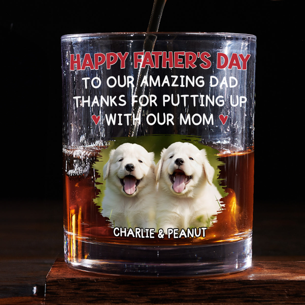 Putting Up With Photo - Personalized Whiskey Glass
