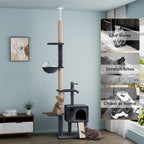 Floor-to-Ceiling Cat Tree Scratching Condo
