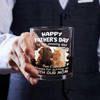 Putting Up With Funny Dad Ver Pet Photo - Personalized Whiskey Glass