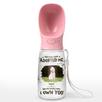 We Own You Photo - Personalized Pet Water Bottle With Drinking Feeder