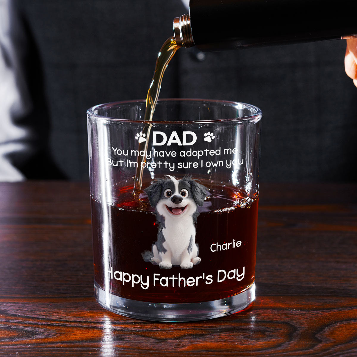 I Own You For Sure Sitting - Personalized Whiskey Glass