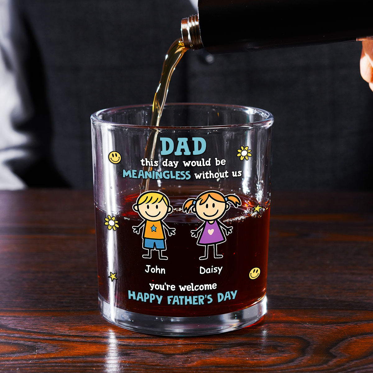 Dad This Day Ours - Personalized Whiskey Glass