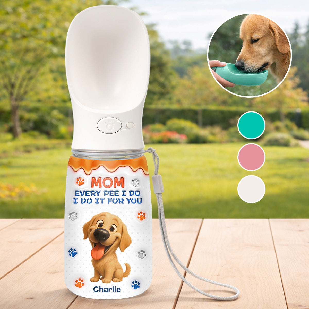 We Do It For You - Personalized Pet Water Bottle With Drinking Feeder