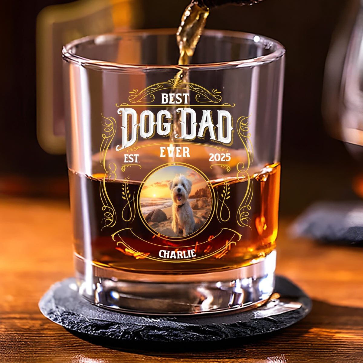 Whiskey Logo Photo - Personalized Whiskey Glass