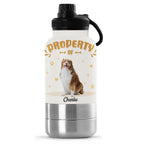 Property Of Photo - Personalized 30oz Water Bottle With Pet Bowl