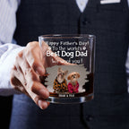 Woof Best Dog Dad Ever Photo - Personalized Whiskey Glass
