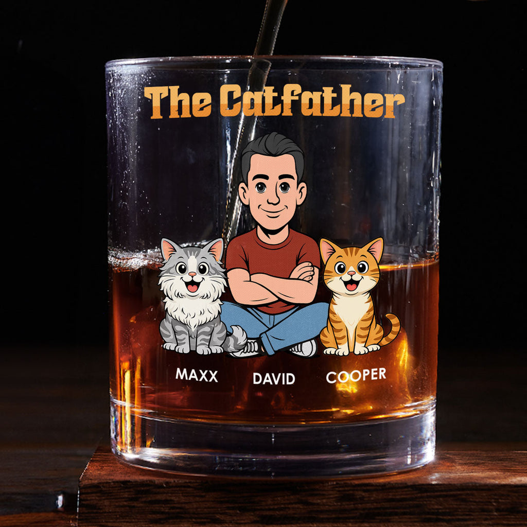 The Catfather Retro - Personalized Whiskey Glass