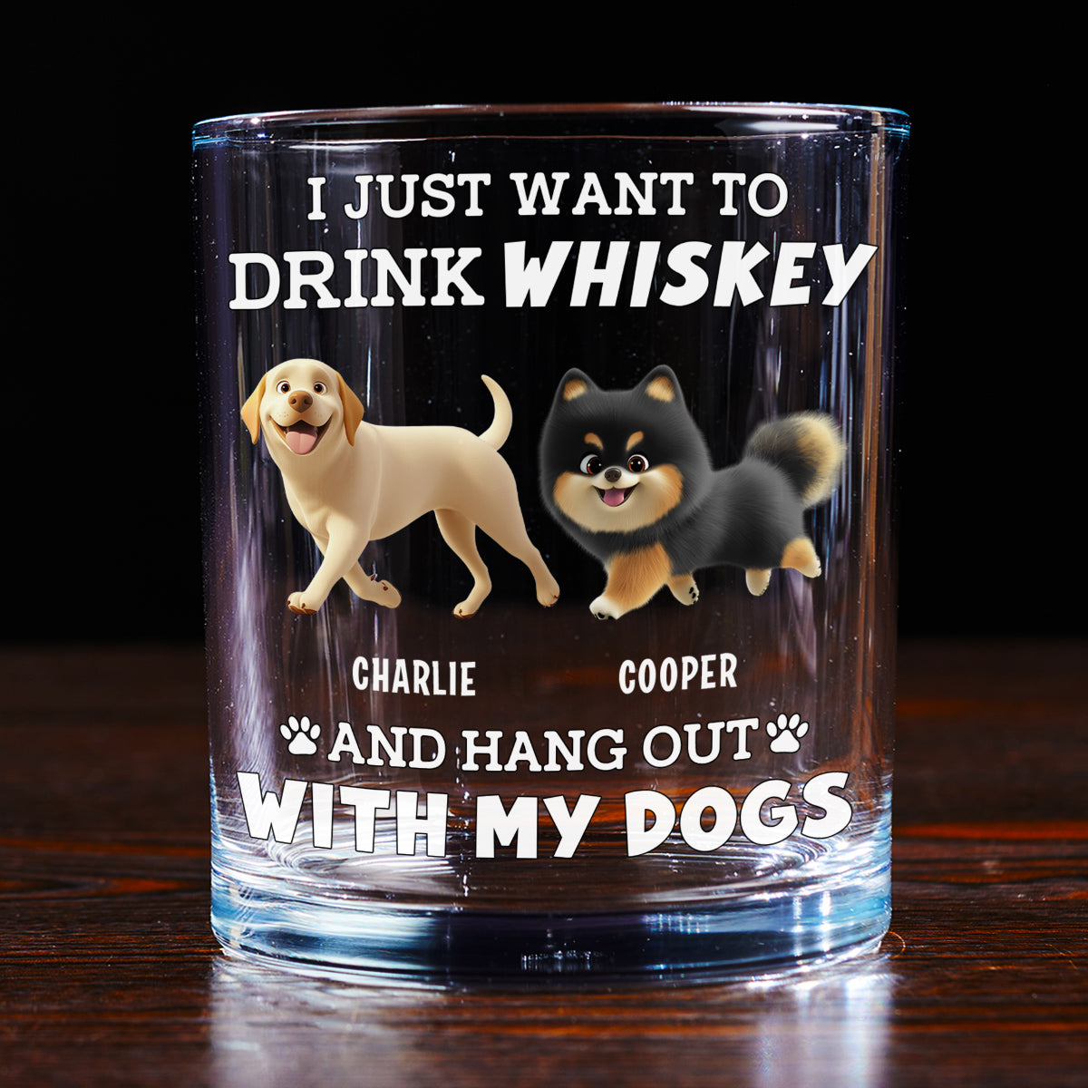 Hang Out With My Dog - Personalized Whiskey Glass